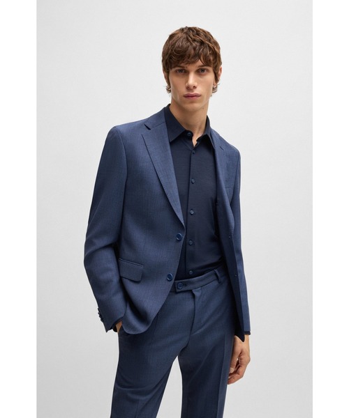 BOSS(ボス)の「スリムフィットシャツ メランジ パフォーマンスストレッチジャージー(シャツ/ブラウス・メンズ・ダークブルー・M/XL/S/XXL/L)」の3枚目の写真