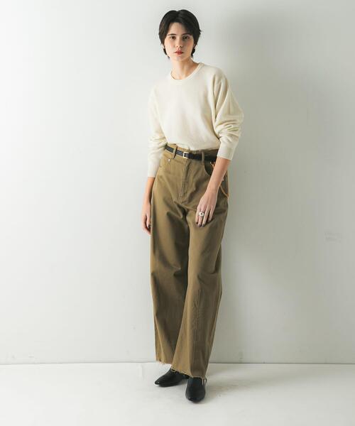 URBAN RESEARCH（アーバンリサーチ）の「ウール100 クルーネックソフトニット（ニット/セーター・レディース・ブラック/オフホワイト/ブルー/グレー・FREE）」の10枚目の写真