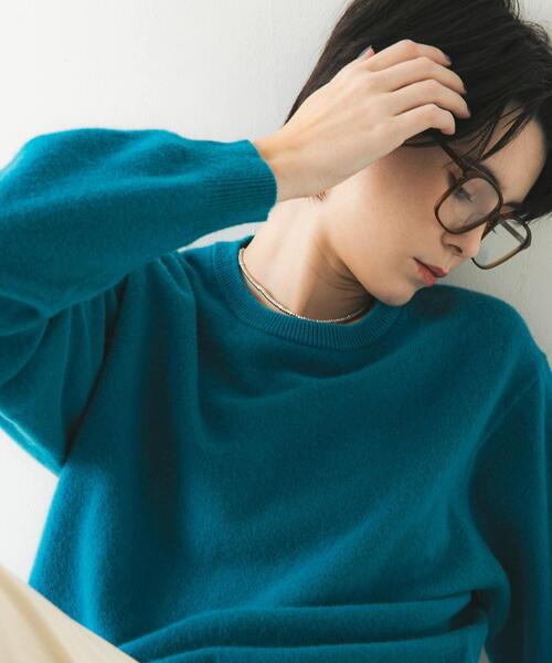 URBAN RESEARCH（アーバンリサーチ）の「ウール100 クルーネックソフトニット（ニット/セーター・レディース・ブラック/オフホワイト/ブルー/グレー・FREE）」の15枚目の写真