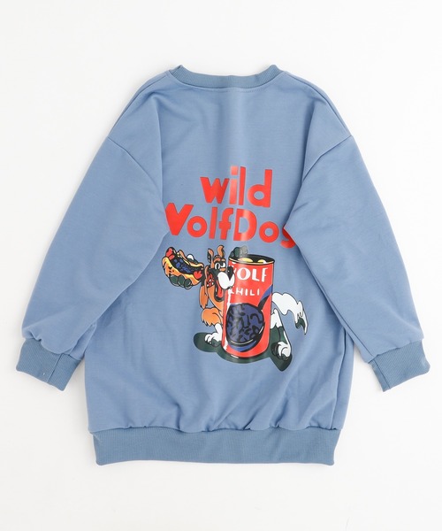 URBAN CHERRY(アーバンチェリー)の「バックアニマルプリントトレーナーワンピ(ワンピース・キッズ・イエロー/ブルー・130cm/140cm/150cm/120cm)」の12枚目の写真