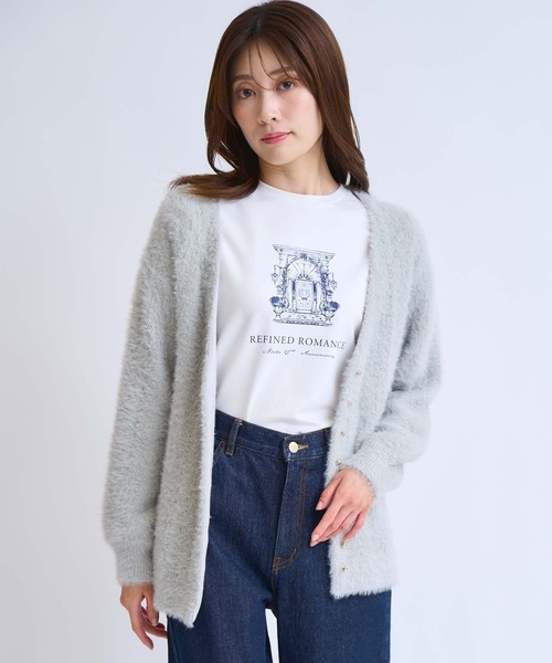 NOELA(ノエラ)の「フェザーラメ柄編みカーディガン(カーディガン/ボレロ・レディース・ブラウン/オフホワイト/グレー・フリー)」の14枚目の写真