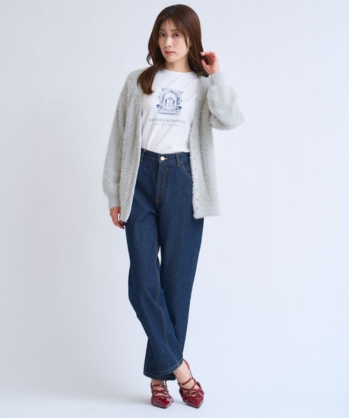 NOELA(ノエラ)の「フェザーラメ柄編みカーディガン(カーディガン/ボレロ・レディース・ブラウン/オフホワイト/グレー・フリー)」の5枚目の写真
