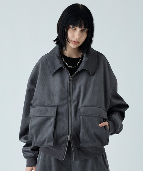 VELNUS】Cropped double-zip corduroy blouson / クロップドダブル
