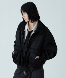 【VELNUS】Cropped double-zip corduroy blouson / クロップドダブルジップコーデュロイブルゾン