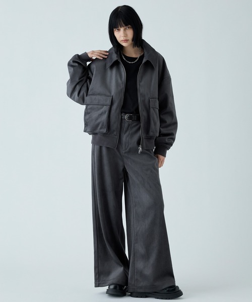 VELNUS（ベルナス）の「【VELNUS】Cropped double-zip corduroy blouson / クロップドダブルジップコーデュロイブルゾン（ブルゾン・メンズ・ブラック/チャコールグレー・S/M/L）」の15枚目の写真