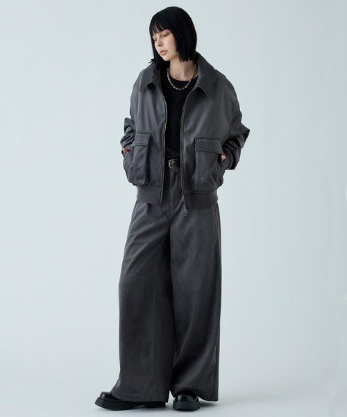 VELNUS（ベルナス）の「【VELNUS】Cropped double-zip corduroy blouson / クロップドダブルジップコーデュロイブルゾン（ブルゾン・メンズ・ブラック/チャコールグレー・S/M/L）」の17枚目の写真