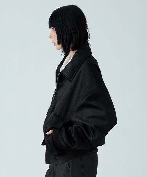 VELNUS（ベルナス）の「【VELNUS】Cropped double-zip corduroy blouson / クロップドダブルジップコーデュロイブルゾン（ブルゾン・メンズ・ブラック/チャコールグレー・S/M/L）」の19枚目の写真
