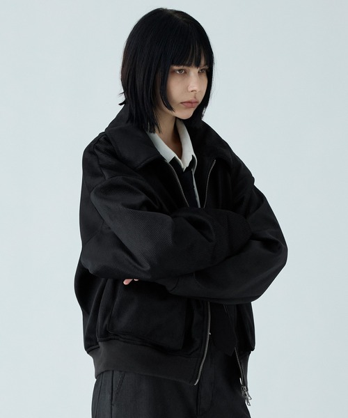 VELNUS】Cropped double-zip corduroy blouson / クロップドダブル