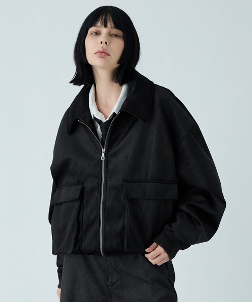 VELNUS】Cropped double-zip corduroy blouson / クロップドダブル