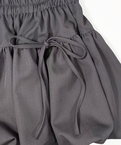 FOLLOWIN（フォロウィン）の「【インナーパンツ仕様】バルーン＆リボンデイテイルミニスカート（スカート・レディース・グレー/ブラック/ホワイト・LARGE/MEDIUM/SMALL）」の9枚目の写真