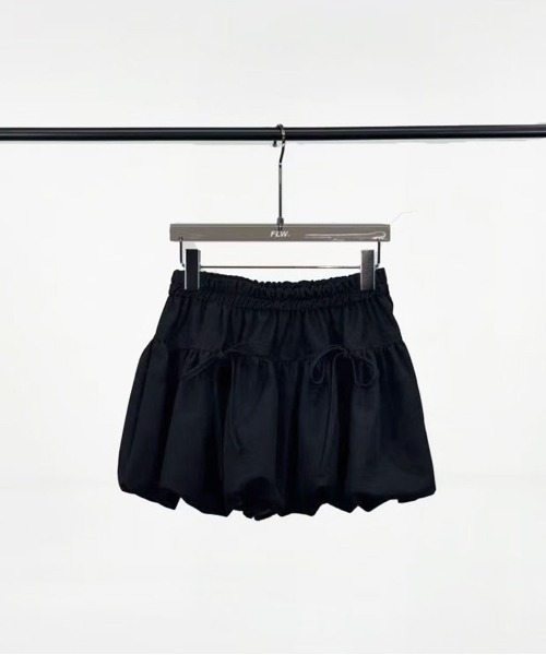 FOLLOWIN（フォロウィン）の「【インナーパンツ仕様】バルーン＆リボンデイテイルミニスカート（スカート・レディース・グレー/ブラック/ホワイト・LARGE/MEDIUM/SMALL）」の6枚目の写真