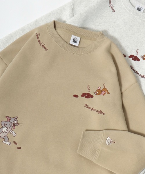 Tom＆Jerry（トムアンドジェリー）の「Tom and Jerry/トムとジェリー オーバーサイズ 裏起毛 サガラ刺繍 スウェットトレーナー（スウェット・レディース・ワイン/グレー/アッシュグレー/オフホワイト/グリーン/チャコール/パープル/ベージュ・M/L）」の6枚目の写真