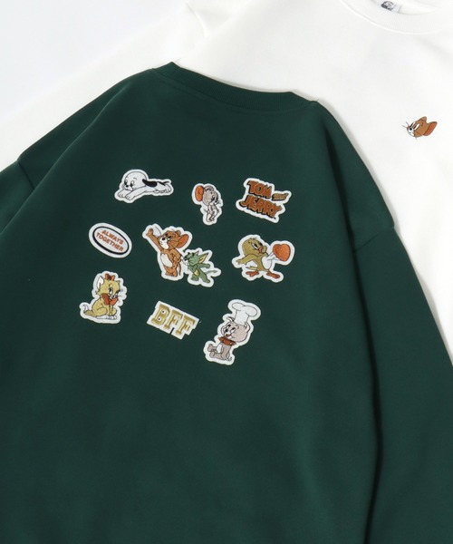 Tom＆Jerry（トムアンドジェリー）の「Tom and Jerry/トムとジェリー オーバーサイズ 裏起毛 サガラ刺繍 スウェットトレーナー（スウェット・レディース・ワイン/グレー/アッシュグレー/オフホワイト/グリーン/チャコール/パープル/ベージュ・M/L）」の7枚目の写真