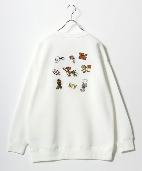Tom＆Jerry（トムアンドジェリー）の「Tom and Jerry/トムとジェリー オーバーサイズ 裏起毛 サガラ刺繍 スウェットトレーナー（スウェット・レディース・ワイン/グレー/アッシュグレー/オフホワイト/グリーン/チャコール/パープル/ベージュ・M/L）」の18枚目の写真