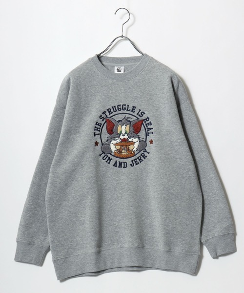 Tom＆Jerry（トムアンドジェリー）の「Tom and Jerry/トムとジェリー オーバーサイズ 裏起毛 サガラ刺繍 スウェットトレーナー（スウェット・レディース・ワイン/グレー/アッシュグレー/オフホワイト/グリーン/チャコール/パープル/ベージュ・M/L）」の21枚目の写真