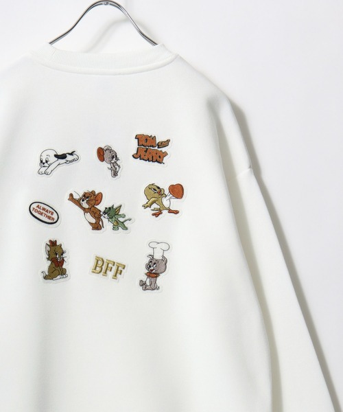 Tom＆Jerry（トムアンドジェリー）の「Tom and Jerry/トムとジェリー オーバーサイズ 裏起毛 サガラ刺繍 スウェットトレーナー（スウェット・レディース・ワイン/グレー/アッシュグレー/オフホワイト/グリーン/チャコール/パープル/ベージュ・M/L）」の9枚目の写真
