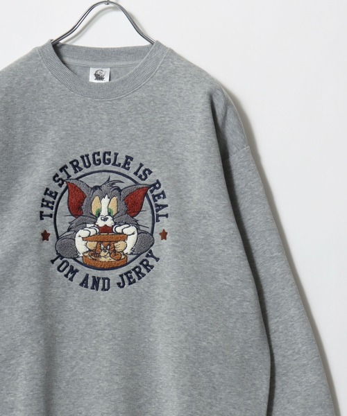 Tom＆Jerry（トムアンドジェリー）の「Tom and Jerry/トムとジェリー オーバーサイズ 裏起毛 サガラ刺繍 スウェットトレーナー（スウェット・レディース・ワイン/グレー/アッシュグレー/オフホワイト/グリーン/チャコール/パープル/ベージュ・M/L）」の14枚目の写真