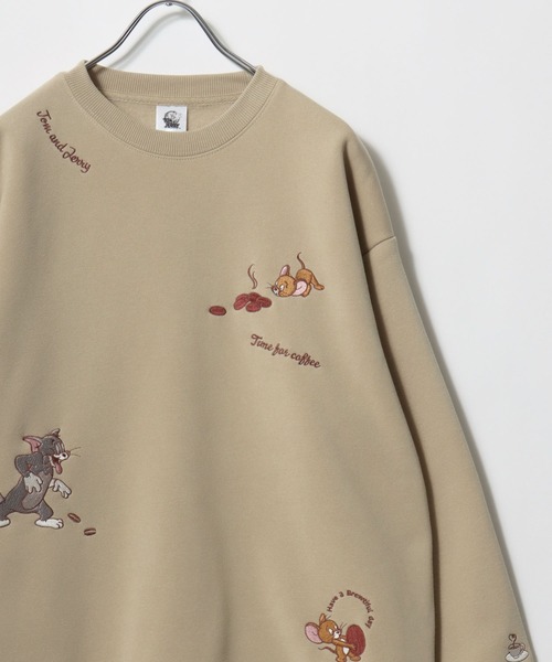 Tom＆Jerry（トムアンドジェリー）の「Tom and Jerry/トムとジェリー オーバーサイズ 裏起毛 サガラ刺繍 スウェットトレーナー（スウェット・レディース・ワイン/グレー/アッシュグレー/オフホワイト/グリーン/チャコール/パープル/ベージュ・M/L）」の15枚目の写真