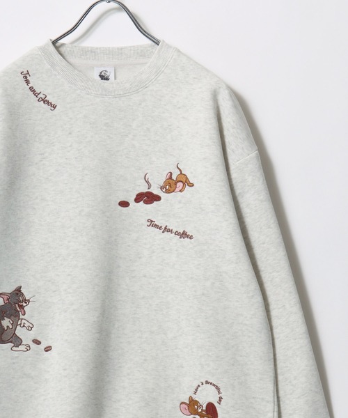Tom＆Jerry（トムアンドジェリー）の「Tom and Jerry/トムとジェリー オーバーサイズ 裏起毛 サガラ刺繍 スウェットトレーナー（スウェット・レディース・ワイン/グレー/アッシュグレー/オフホワイト/グリーン/チャコール/パープル/ベージュ・M/L）」の16枚目の写真