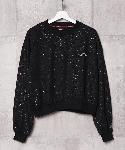 STARTER(スターター)の「STARTER ラメプリント ワイド スウェット 【 セットアップ 対応 】/ STARTER Glitter Print Wide Sweatshirt(スウェット・レディース・ブラウン/ブラック・M/L)」の4枚目の写真