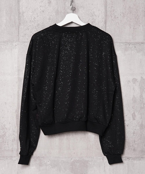 STARTER(スターター)の「STARTER ラメプリント ワイド スウェット 【 セットアップ 対応 】/ STARTER Glitter Print Wide Sweatshirt(スウェット・レディース・ブラウン/ブラック・M/L)」の5枚目の写真