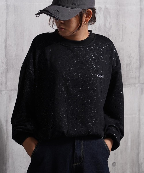 STARTER(スターター)の「STARTER ラメプリント ワイド スウェット 【 セットアップ 対応 】/ STARTER Glitter Print Wide Sweatshirt(スウェット・レディース・ブラウン/ブラック・M/L)」の6枚目の写真