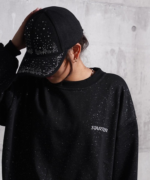 STARTER(スターター)の「STARTER ラメプリント ワイド スウェット 【 セットアップ 対応 】/ STARTER Glitter Print Wide Sweatshirt(スウェット・レディース・ブラウン/ブラック・M/L)」の7枚目の写真