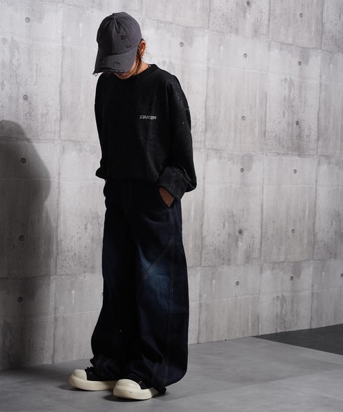 STARTER(スターター)の「STARTER ラメプリント ワイド スウェット 【 セットアップ 対応 】/ STARTER Glitter Print Wide Sweatshirt(スウェット・レディース・ブラウン/ブラック・M/L)」の8枚目の写真