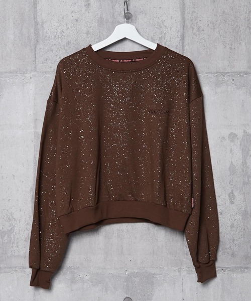 STARTER(スターター)の「STARTER ラメプリント ワイド スウェット 【 セットアップ 対応 】/ STARTER Glitter Print Wide Sweatshirt(スウェット・レディース・ブラウン/ブラック・M/L)」の13枚目の写真