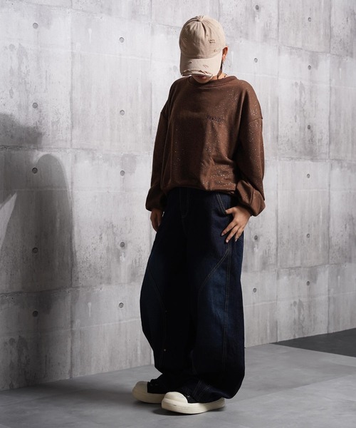 STARTER(スターター)の「STARTER ラメプリント ワイド スウェット 【 セットアップ 対応 】/ STARTER Glitter Print Wide Sweatshirt(スウェット・レディース・ブラウン/ブラック・M/L)」の16枚目の写真