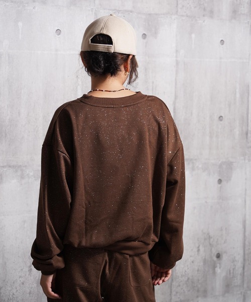 STARTER(スターター)の「STARTER ラメプリント ワイド スウェット 【 セットアップ 対応 】/ STARTER Glitter Print Wide Sweatshirt(スウェット・レディース・ブラウン/ブラック・M/L)」の20枚目の写真