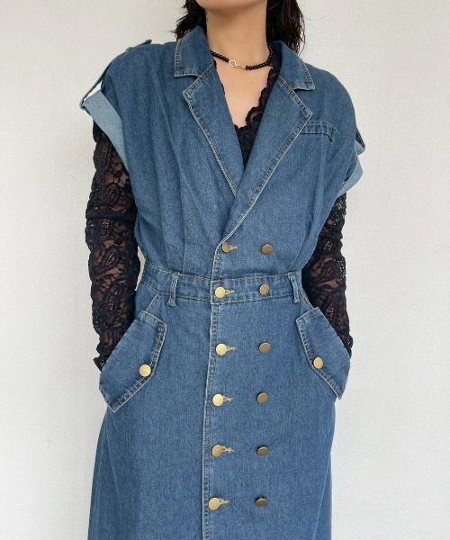AMAIL（アマイル）の「Denim Dress（ワンピース・レディース・ブルー・FREE）」の5枚目の写真
