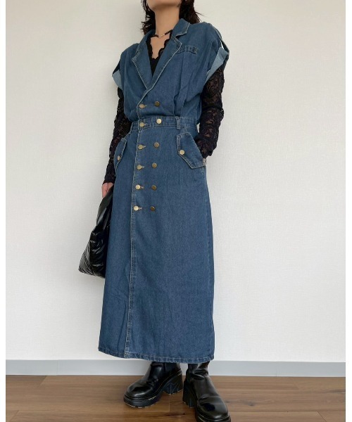 AMAIL（アマイル）の「Denim Dress（ワンピース・レディース・ブルー・FREE）」の8枚目の写真