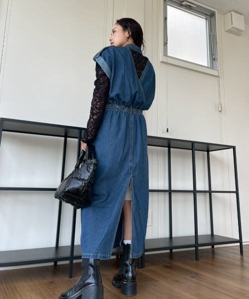 AMAIL（アマイル）の「Denim Dress（ワンピース・レディース・ブルー・FREE）」の4枚目の写真