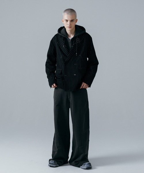 ajouter flow(アジューテフロー)の「【ajouter flow】rhinestone double breasted jacket(テーラードジャケット・メンズ・ストライプ/ブラック・MEDIUM/LARGE)」の15枚目の写真