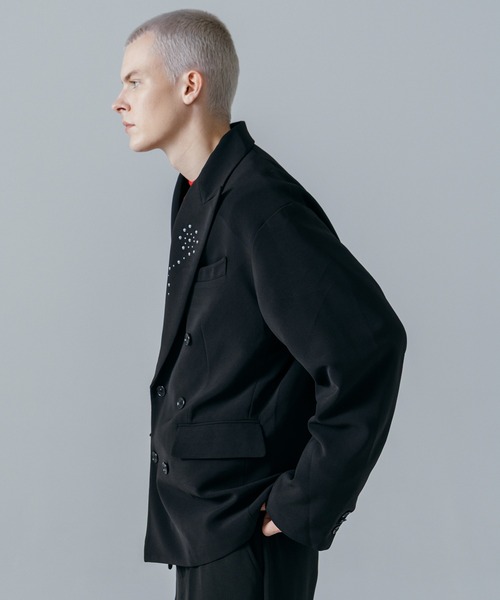 ajouter flow(アジューテフロー)の「【ajouter flow】rhinestone double breasted jacket(テーラードジャケット・メンズ・ストライプ/ブラック・MEDIUM/LARGE)」の12枚目の写真