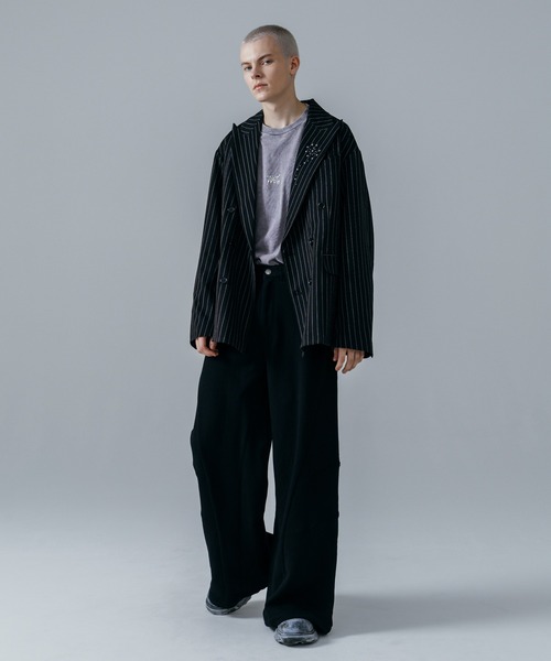 ajouter flow(アジューテフロー)の「【ajouter flow】rhinestone double breasted jacket(テーラードジャケット・メンズ・ストライプ/ブラック・MEDIUM/LARGE)」の17枚目の写真
