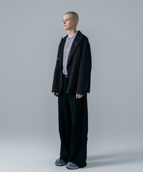 ajouter flow】rhinestone double breasted jacket（テーラード