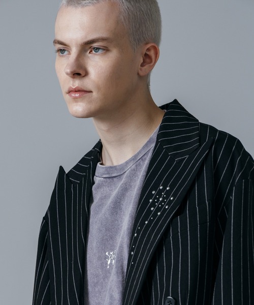 ajouter flow(アジューテフロー)の「【ajouter flow】rhinestone double breasted jacket(テーラードジャケット・メンズ・ストライプ/ブラック・MEDIUM/LARGE)」の20枚目の写真