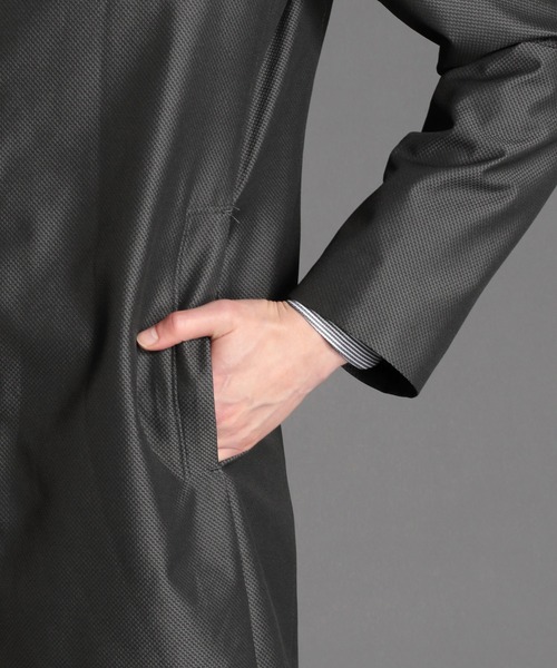 MONSIEUR NICOLE（ムッシュニコル）の「【ex/tra】2WAY ジャカードボンディングスタンドカラーコート（その他アウター・メンズ・チャコールグレー/ネイビー・LARGE/MEDIUM）」の8枚目の写真