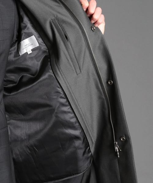 MONSIEUR NICOLE（ムッシュニコル）の「【ex/tra】2WAY ジャカードボンディングスタンドカラーコート（その他アウター・メンズ・チャコールグレー/ネイビー・LARGE/MEDIUM）」の11枚目の写真