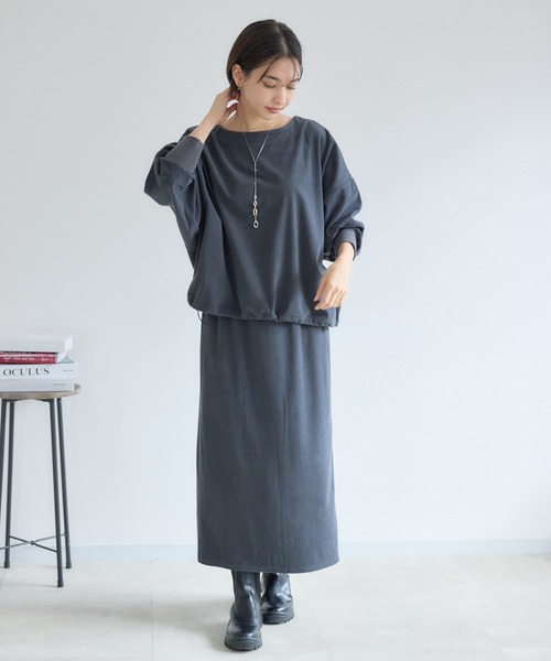 KATHARINE ROSS（キャサリンロス）の「【KATHARINE ROSS】カットコーデュロイプルオーバー（Tシャツ/カットソー・レディース・アイボリー/チャコールグレー・FREE）」の3枚目の写真