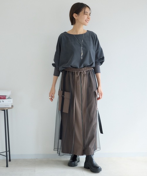 KATHARINE ROSS（キャサリンロス）の「【KATHARINE ROSS】カットコーデュロイプルオーバー（Tシャツ/カットソー・レディース・アイボリー/チャコールグレー・FREE）」の5枚目の写真