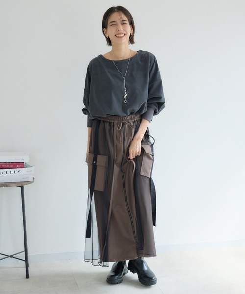 KATHARINE ROSS（キャサリンロス）の「【KATHARINE ROSS】カットコーデュロイプルオーバー（Tシャツ/カットソー・レディース・アイボリー/チャコールグレー・FREE）」の9枚目の写真