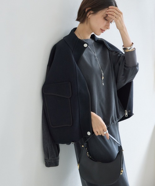 KATHARINE ROSS（キャサリンロス）の「【KATHARINE ROSS】カットコーデュロイプルオーバー（Tシャツ/カットソー・レディース・アイボリー/チャコールグレー・FREE）」の11枚目の写真