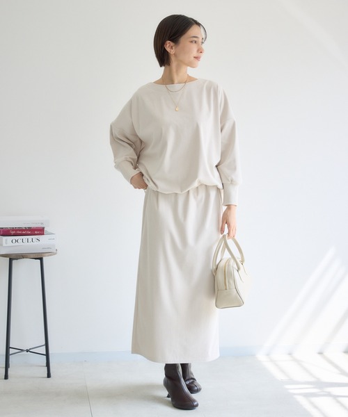 KATHARINE ROSS（キャサリンロス）の「【KATHARINE ROSS】カットコーデュロイプルオーバー（Tシャツ/カットソー・レディース・アイボリー/チャコールグレー・FREE）」の13枚目の写真