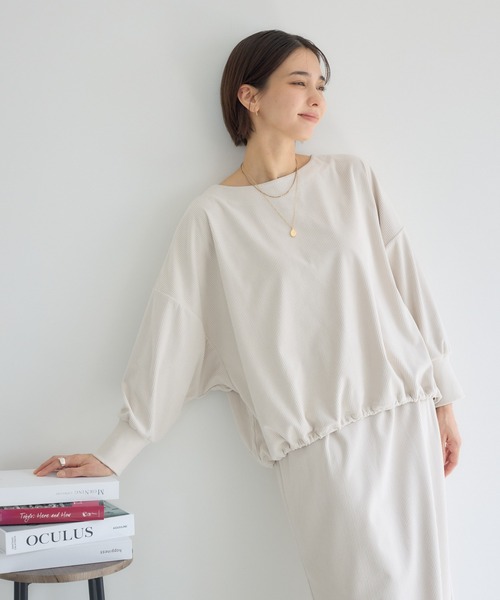 KATHARINE ROSS（キャサリンロス）の「【KATHARINE ROSS】カットコーデュロイプルオーバー（Tシャツ/カットソー・レディース・アイボリー/チャコールグレー・FREE）」の20枚目の写真