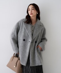 メ*ル様 【極美品】アンタイトル ピーコート　2 Pコート グレー　毛　日本製 中古・古着通販】UNTITLED (アンタイトル) ダブル Pコート グレー