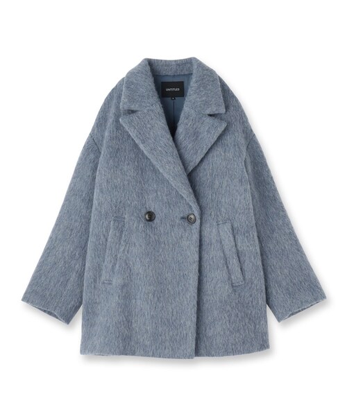 UNTITLED(アンタイトル)の「【エレガントジャケット/アウター】イタリアンシャギーPコート(ピーコート・レディース・グレー/ライトブルー・01/02/03/04/42/44/46/48/50/00)」の21枚目の写真