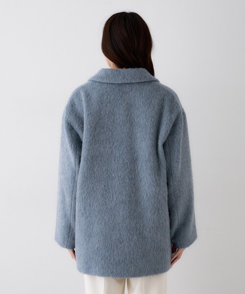 UNTITLED(アンタイトル)の「【エレガントジャケット/アウター】イタリアンシャギーPコート(ピーコート・レディース・グレー/ライトブルー・01/02/03/04/42/44/46/48/50/00)」の15枚目の写真